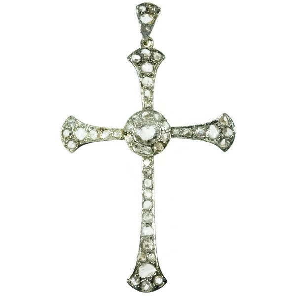 Early 20th century rose cut diamonds cross
